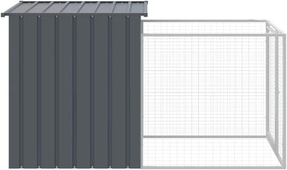vidaXL Dog house with roof 110x201x110 cm galvanized steel anthracite