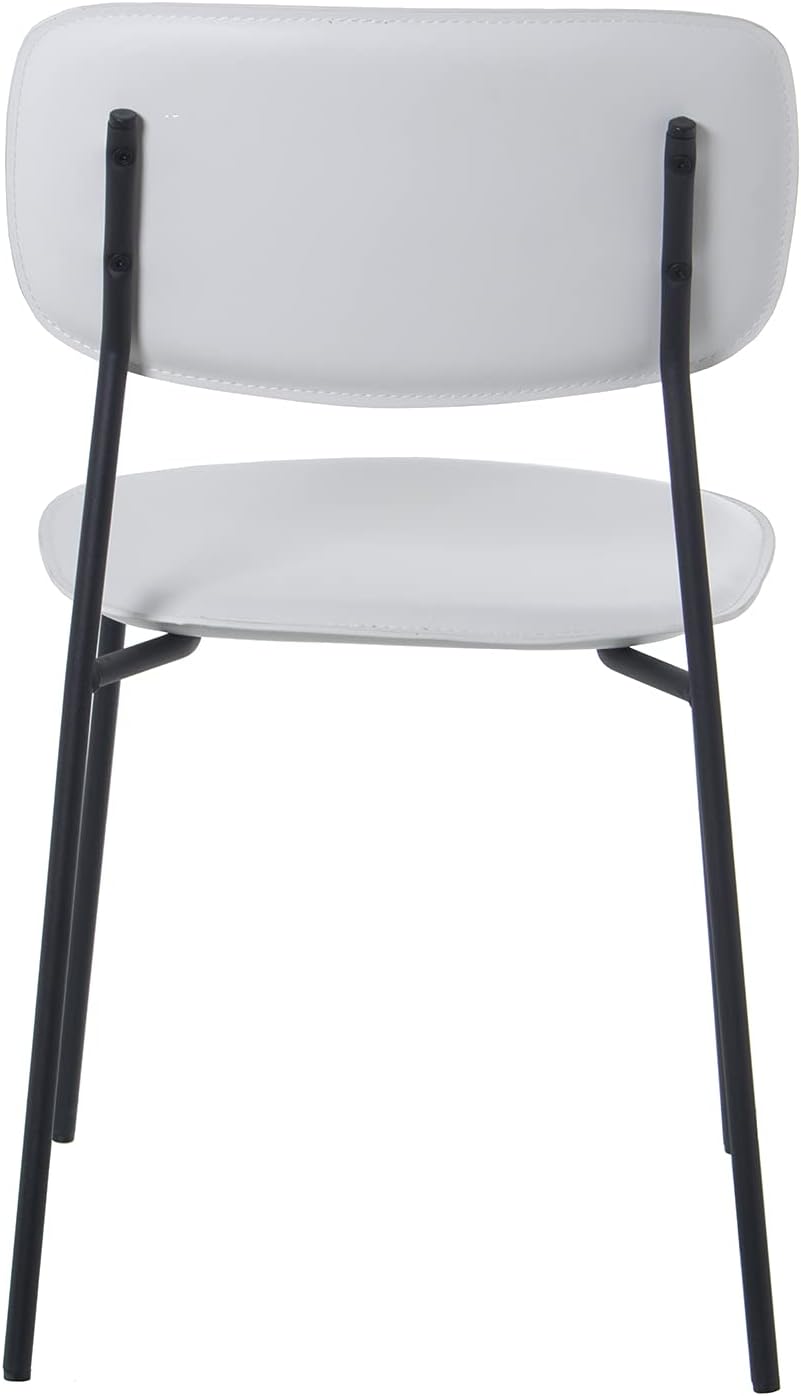 DRW Set van 4 stoelen van kunstleer en metaal, 43 x 48 x 78 cm, zithoogte 44 cm