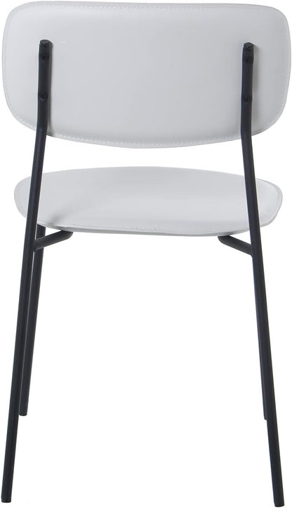 DRW Set van 4 stoelen van kunstleer en metaal, 43 x 48 x 78 cm, zithoogte 44 cm