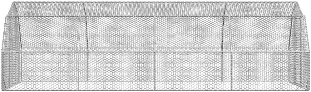Chicken Coop 2.5 x 8 x 2.25 m, Galvanised Steel, Small Animal House, Cage, Chicken Coop, Outdoor Poultry Run - QUORE