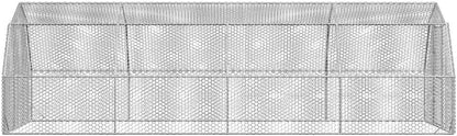 Chicken Coop 2.5 x 8 x 2.25 m, Galvanised Steel, Small Animal House, Cage, Chicken Coop, Outdoor Poultry Run - QUORE
