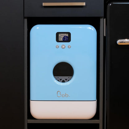 Bob - Compact Dishwasher - Daily Dishware for 3 People - Built-in Dishwasher - Freestanding, Integrated Tank, Portable - White (Maya Blue)