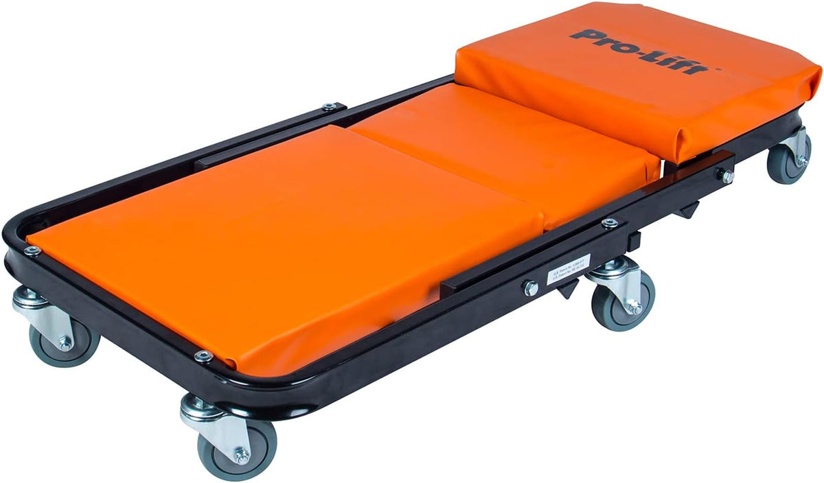Pro-Lift Opvouwbare Z Creeper - 2-in-1 rollende opvouwbare auto klimplant & stoel - 40 inch verstelbare roller garagestoel neerleggen of zitten, 450 lbs capaciteit onder auto roller klimplant met 6