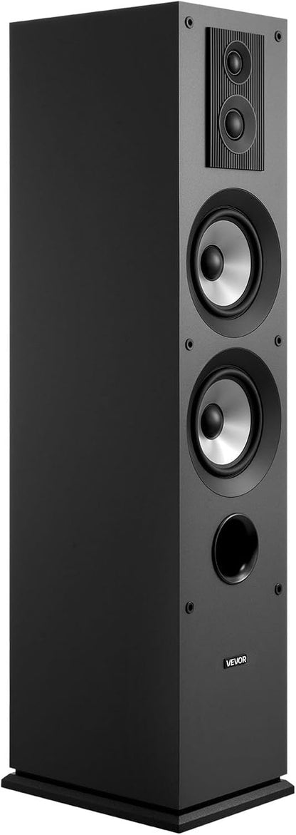 Staande 3-Weg luidspreker (1 stuk) – Torenluidspreker – Vloerstaande speaker – Vloerspeaker – HiFi speaker – MDF-Behuizing – 145 W piekvermogen