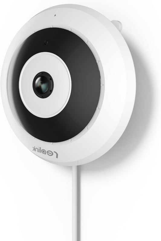 Reolink PoE IP Fisheye Camera with 360° Vision, 6MP HD Indoor Camera for Home/Office Security, Smart Human Detection, Two-Way Call, Ceiling/Wall/Counter Installation Choices, FE-P - QUORE