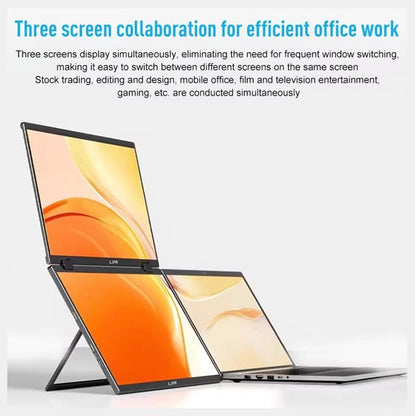 Lipa HDR-72 Dual Portable monitor Full HD - Foldable folding screen - Display - Ultrawide monitor - 2x 15.6 inch - Tri-screen- Triple monitor - 60 Hz - HDR and IPS - QUORE