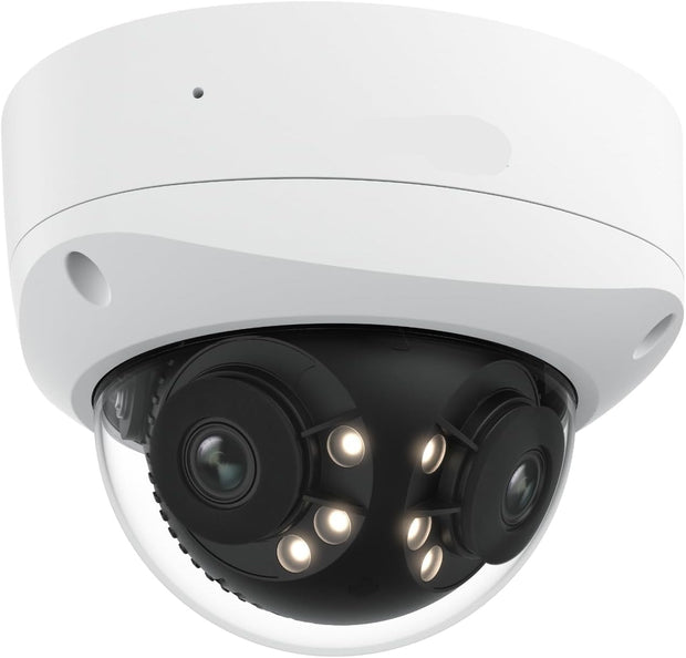 Beveiligingscamera - Wifi-beveiligingscamera - Baby Camerabewaking - Draadloos - voor Buiten - 16MP-  UHD - 180° Dual PoE-camera - Motion Track - Kleuren Nachtzicht - Spotlights - Slimme Detectie - Tweeweg Audio - IK10 Vandalismebestendig - IP67 - Wit