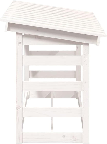 Tidyard Outdoor Wooden House Wooden Stand Wooden House Garden House for Wood Wooden House Solid Wood White Pine 108 x 64.5 x 78 cm - QUORE