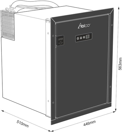 Ingebouwde Compressorkoelkast – Mobiele Koelkast – Camper Koelkast – Caravan Koelkast – Compacte Koelbox – 47 Liter – Stil en Energiezuinig
