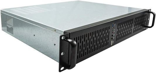 Rackbehuizing 19 Inch 2U – Rackkast, Serverbehuizing, Rackcase, 2U Behuizing – Zilver/Zwart – Micro-ATX Compatibel, SGCC Staal