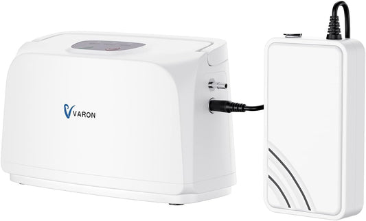 Zuurstofconcentrator - Oxygen Concentrator - Luchtreiniger - Pollen - Zuurstof - Zuurstof Generator - Zuurstofpomp - Draagbaar - 3L/min - Wit - QUORE