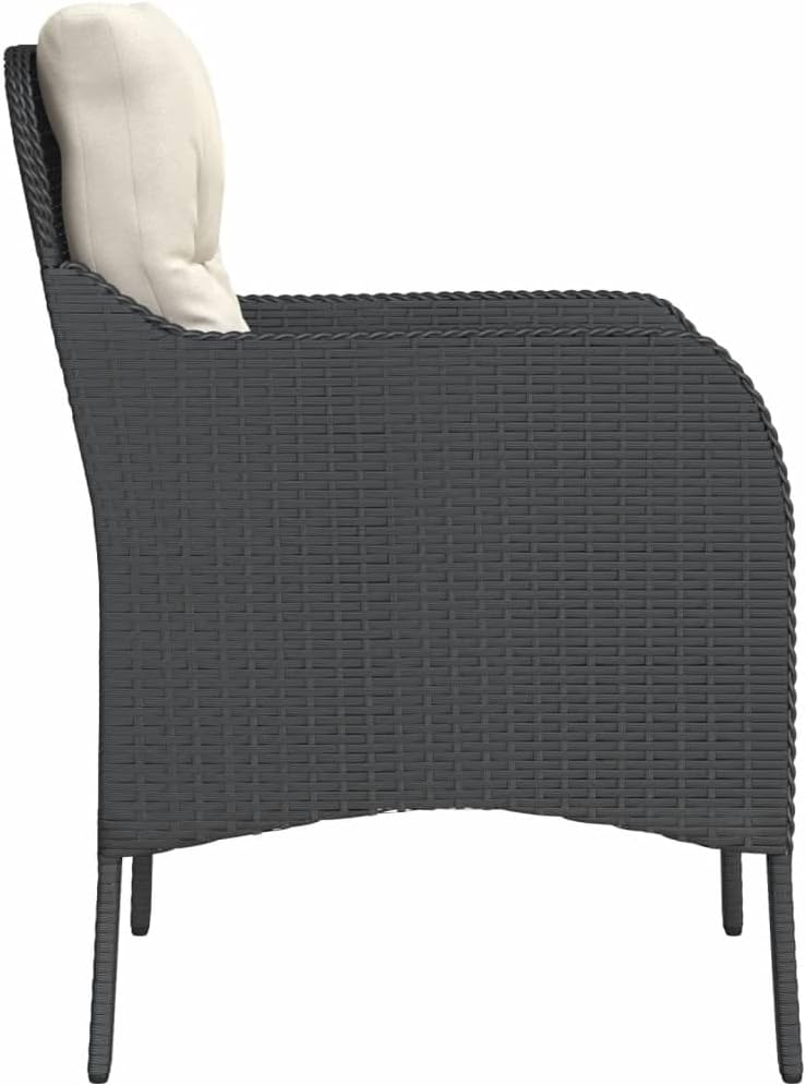 Gecheer Garden Chairs with Cushion 2 Pieces Black Poly Rattan Garden Chair Poly Rattan Garden Chair Rattan Garden Chairs Rattan Garden Chairs - QUORE