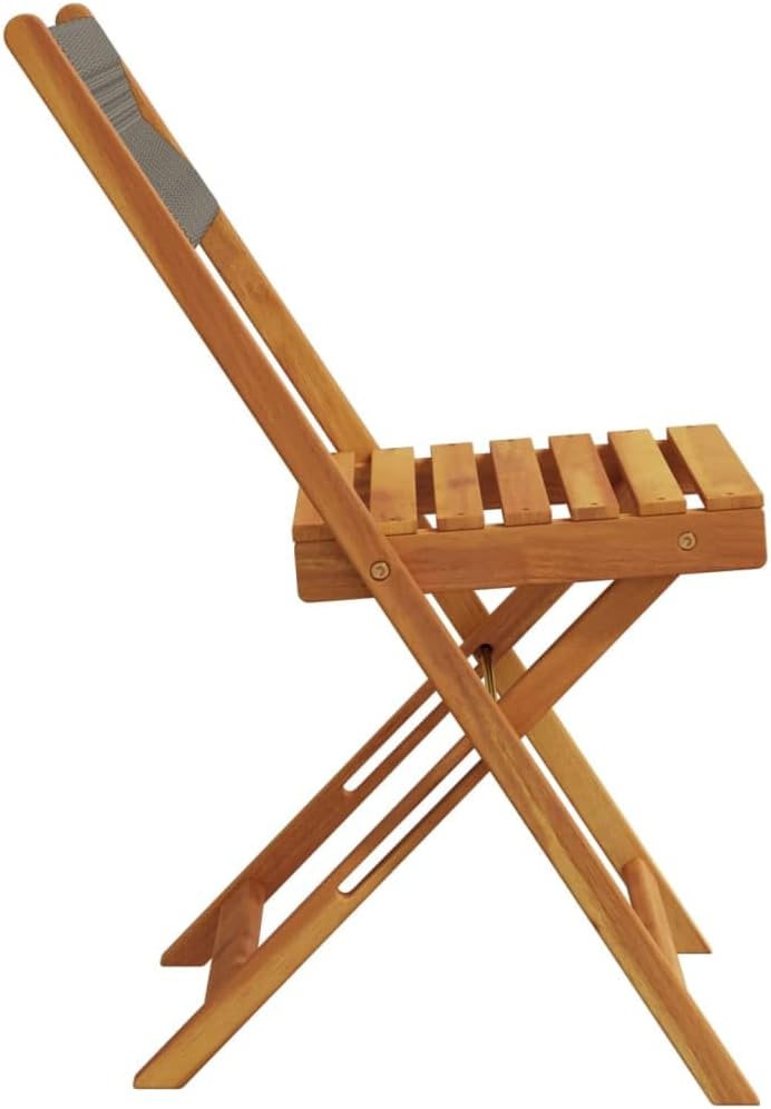 Gecheer Pack of 6 Folding Garden Chairs Grey Solid Wood Acacia Wood Armchair Outdoor Dining Chairs Outdoor Patio Chairs P3214605 - QUORE