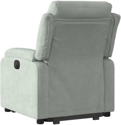 Elektrische Relaxstoel – Sta-Op Stoel – Verstelbare Fauteuil – Elektrisch Ligstoel – Relaxfauteuil Lichtgrijs – Sta-Op Functie – Fluwelen Bekleding