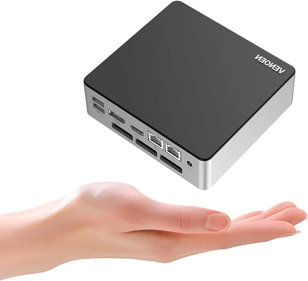 VENOEN Core i7 1360P 13th Gen Mini PC W 11 Pro, 16GB DDR5 RAM 512GB M.2 SSD, HD2.0, DP1.4, USB-C 4K, Home Computer, RJ45 LAN, WiFi 6, BT5.2, USB3.2, WOL, PXE, 19V Fan, Small Comouter - QUORE