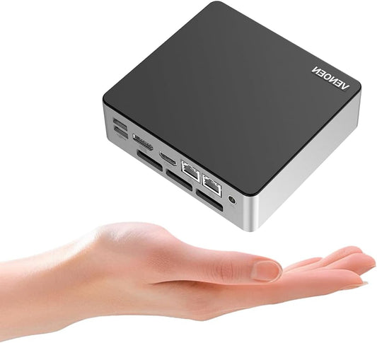 VENOEN Core i7 1360P 13th Gen Mini PC W 11 Pro, 16GB DDR5 RAM 512GB M.2 SSD, HD2.0, DP1.4, USB-C 4K, Home Computer, RJ45 LAN, WiFi 6, BT5.2, USB3.2, WOL, PXE, 19V Fan, Small Comouter - QUORE
