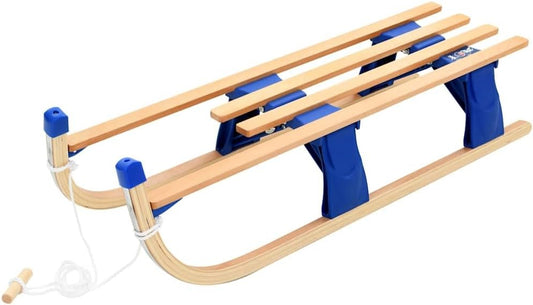 Houten Slee – Klapslee – Sneeuwslee – Rodel – Winterrodel – Robuuste Metalen Glijders – Inklapbaar En Lichtgewicht