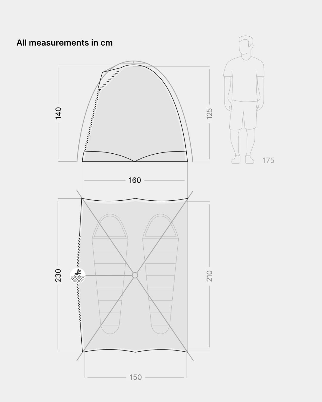 Qeedo Quick Ash 2, camping tent 2 persoons, pop up tent (Quick-Up-System)