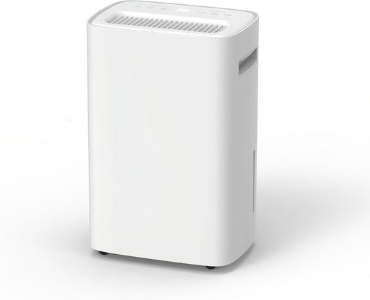 Luchtontvochtiger, elektrisch, 16 l/T, stille kamerontvochtiger, 24-uurs timer, kinderbeveiliging, overloopbeveiliging, automatische herstart, 110 m³ (45 m²), voor woning, badkamer, kelder, bijkeuken