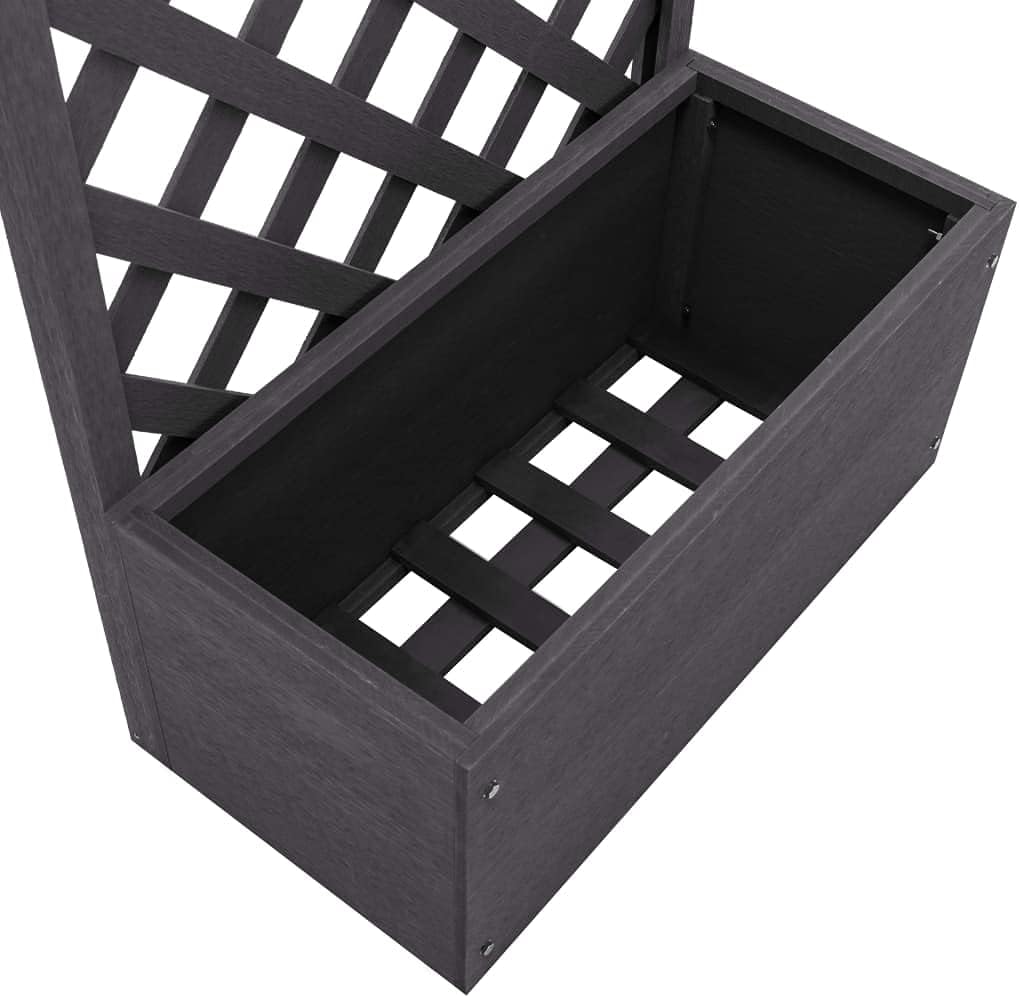 Trellis Trellis Flower Box, Trellis with Planter for Garden, Terrace and Balcony! Trellis with Flower Box 70x30x135cm WPC - QUORE