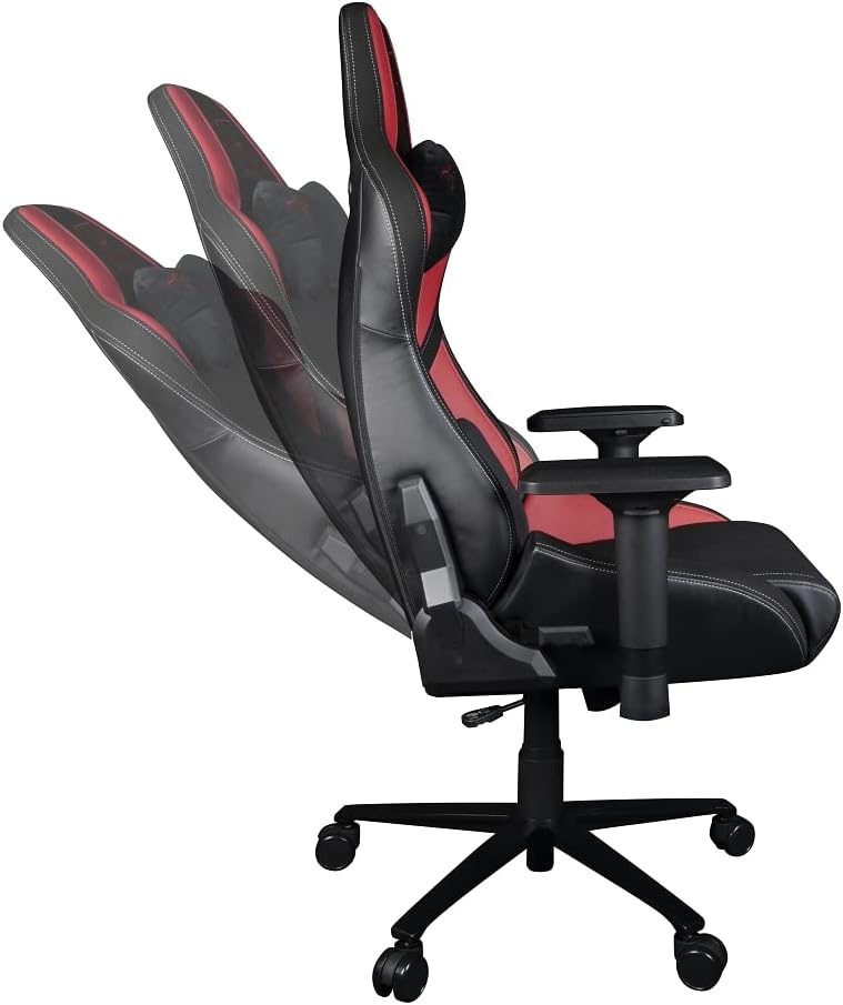 Gamingstoel – Bureaustoel – Werkstoel – Ergonomische Stoel – Rood-Zwart – Medium Maat – Traagschuim Zitting – Verstelbare Rugleuning 150°