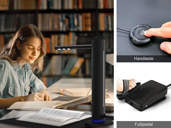 VIISAN K48 A3 Overhead boekscanner – 48 MP sensor, 600 dpi, automatische zijkromming gladmaken, laserpositionering, 4K video, OCR & Text-to-Speech, USB 3.0 documentenscanner voor Windows en macOS