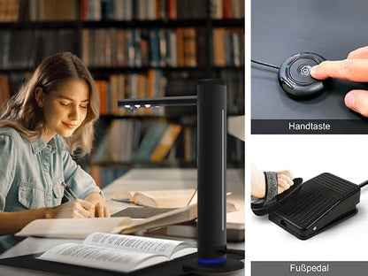 VIISAN K48 A3 Overhead boekscanner – 48 MP sensor, 600 dpi, automatische zijkromming gladmaken, laserpositionering, 4K video, OCR & Text-to-Speech, USB 3.0 documentenscanner voor Windows en macOS