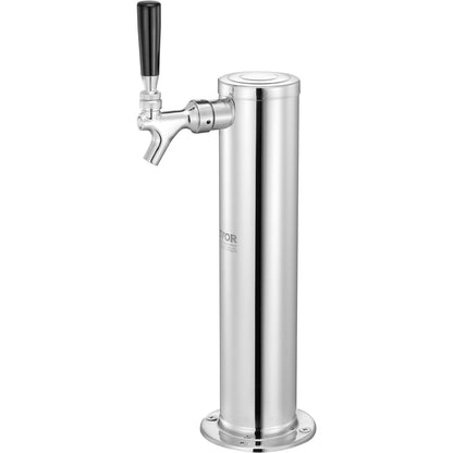 VEVOR Kegerator Tower Kit, Bierconversiekit met één tik, roestvrijstalen vaatje biertorendispenser met dubbele meter W21.8-regelaar en S-systeemvatkoppeling voor feesthuis