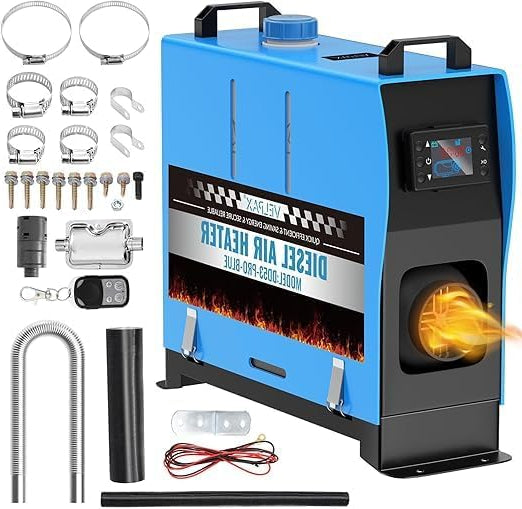 All-in-one Diesel Air Heater, Diesel Air Heater with Remote Control and LCD Display, Fast Heating and Low Noise, Portable Heater for Truck, RV, Trailer, Motorhome - QUORE