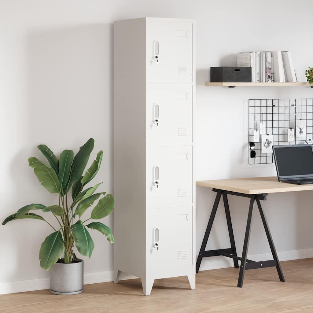 vidaXL Locker Cabinet with 4 Compartments Locker Metal Cabinet Cabinets Storage - QUORE