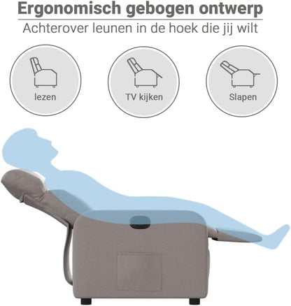 vidaXL Armchair adjustable fabric taupe