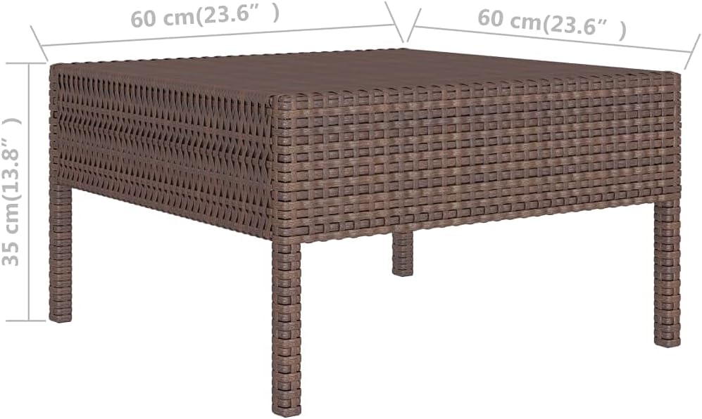 vidaXL Lounge Set 3-Piece with Cushions Garden Set Furniture Set Garden Garden Furniture Set Chair Table Lounge Furniture Outdoor Set Balcony Set Poly Rattan Brown - QUORE