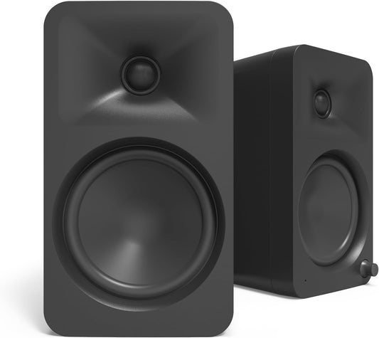 Kanto ORA4 140W Powered Reference Speakers with Bluetooth 5.0 and USB-C Input | 4” Woofers | Bi-Amplified | Reference Quality Sound | Pair | Black