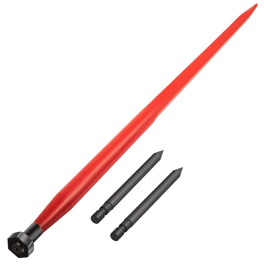 VEVOR Hooispuit, 125 cm, hooibergpen, capaciteit 1360 kg, snelspanbalpunt, vierkant, 4,5 cm breed, rood gecoate balvork, met 2 stabiliserende lansen - QUORE