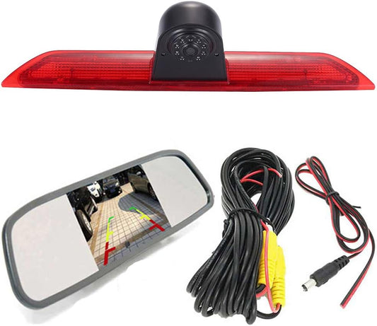 HD Transporter parkeerhulp remlicht achteruitrijcamera met hoek instelbaar, vervanging voor Ford Transit Tourneo Custom Jumbo Box V363 F150 F250 F350 V636 MK8/V362 (achteruitrijcamera + 4,3 inch
