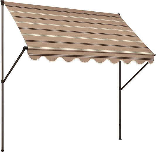 Angerer Freizeitmöbel GmbH Klemluifel exclusief, luifel voor zonwering, montage zonder boren en pluggen, ideale balkonluifel voor huurwoningen (beige, 400 cm)