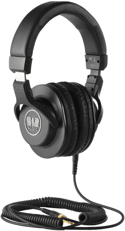 512 Audio Academy Over-Ear, Closed-Back Studio Monitor Headphones for Recording, Podcasting or Broadcasting