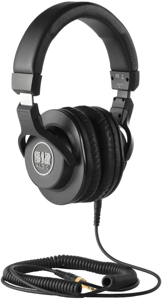 512 Audio Academy Over-Ear, Closed-Back Studio Monitor Headphones for Recording, Podcasting or Broadcasting