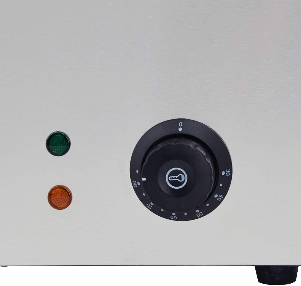 TAIMIKO Bain Marie Elektrische roestvrij staal, 220 V, professioneel, commercieel, met 3 potten, met afvoerkraan, temperatuurregeling