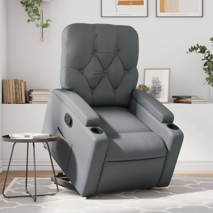 Relaxfauteuil – Elektrische Liftstoel – Verstelbare Fauteuil – Relaxstoel – Loungestoel – Automatische Liftfunctie – Hoogwaardig Kunstleer – Grijs