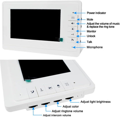 LIBO 7 inch bedraad video-deurbel deurtelefoonsysteem 2 monitoren met 1 IR-camera, twee belknoppen, nachtzicht, 800x480 hoge resolutie, geschikt voor 2 gehuisvest voor meerdere appartementen / gezinnen