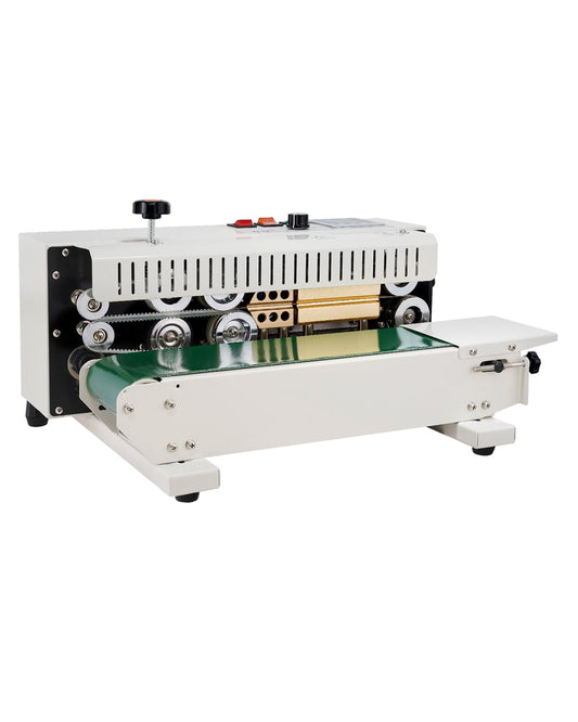 VEVOR Doorlopende zakbandsluitmachine, 6-12 mm afdichtingsbreedte, horizontale bandsealmachine met digitale temperatuurregeling, koolstofstalen zakverzegelaar voor 0,02-0,8 mm plastic zakkenfilms