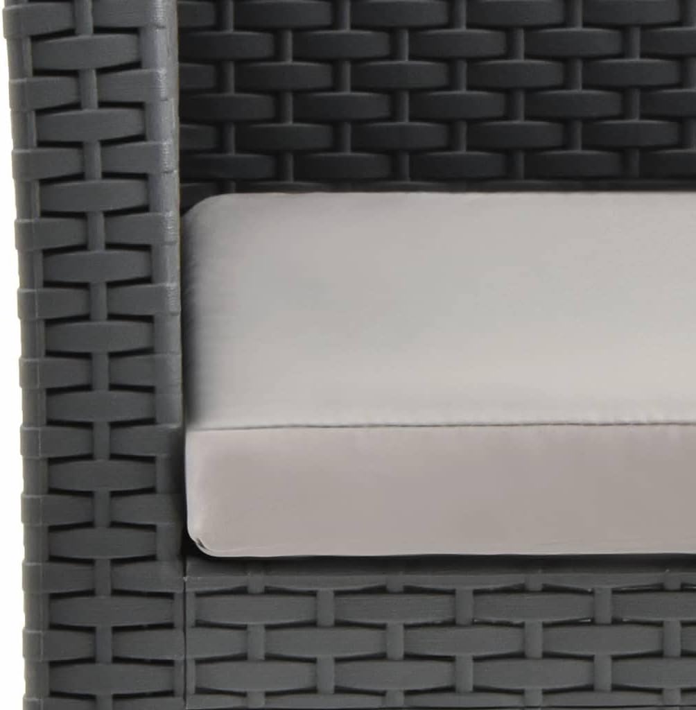 Garden Chair with Cushion PP Rattan Anthracite Outdoor Dining Chairs Outdoor Chairs Patio Patio Garden Yard - QUORE