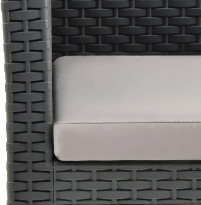 Garden Chair with Cushion PP Rattan Anthracite Outdoor Dining Chairs Outdoor Chairs Patio Patio Garden Yard - QUORE