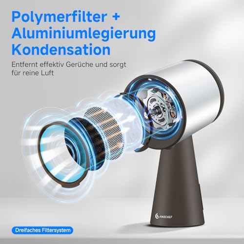 Draagbare afzuigkap – Tafelafzuigkap – Keukenafzuigkap – Dampkap – Keukenventilator – Bruin – 3 snelheden – 120 m³/h zuigvermogen