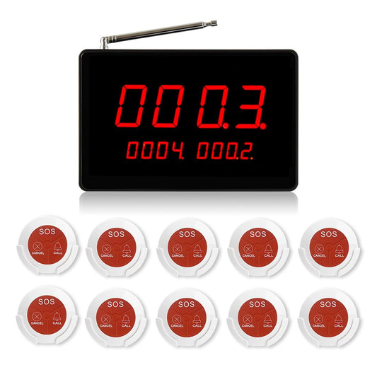 Rest Home Call Systems, Call Button for Nurses, Emergency Bell for Seniors, Nurses, Bed Bell, with 10 Keys for Call - QUORE