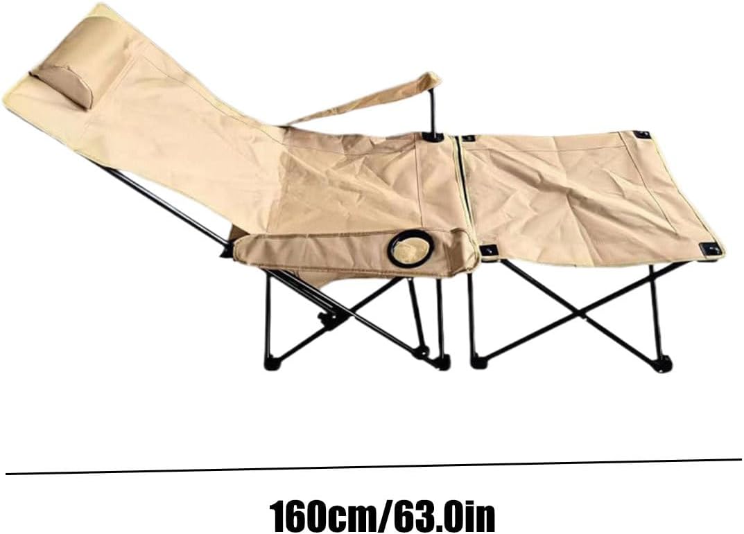 Klapstoel – Vouwstoel – Ligstoel – Lounge stoel – Recliner – Ergonomisch Design – Stevig Frame – Outdoor Loungestoel – Inklapbaar – Khaki