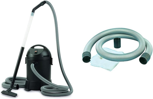 Oase 50529 PondoVac Classic Vijvermodderzuiger, 1400 W, 3000 l/u, reiniging en waterbehandeling & OASE 55448 PondoVac verlengingsafvoerset | Uitbreiding | Afvoerset | Slibstofzuiger | Afvoer