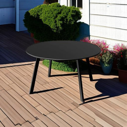 Grand Patio Ronde salontafel, verschillende kleuren, balkontafel, weerbestendig, bijzettafel voor buiten, binnen, woonkamer, kantoor, tuin, balkon (zwart)