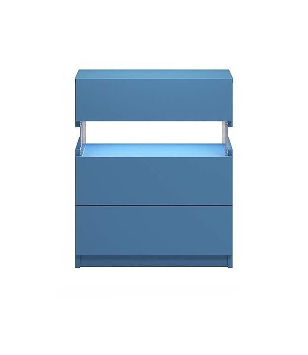 Nachtkastje met LED - Kast - Tafel - Slaapkamerdecoratie - Opbergruimte - 60 cm x 37 cm x 50 cm - Paars
